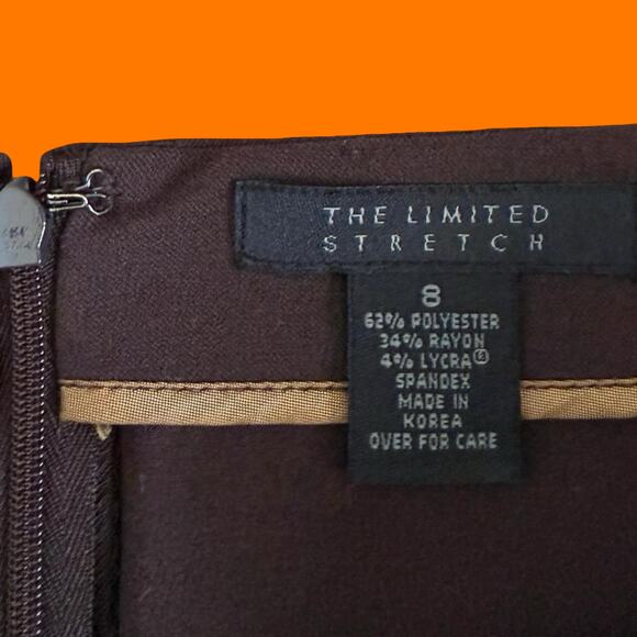 90's 00's vintage dark brown knee length y2k skirt Size 8 the limited - Picture 3 of 4